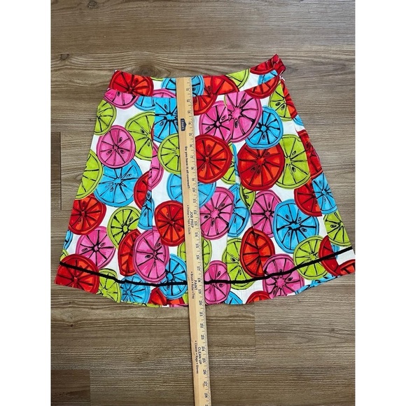 Vintage Grace Elements Bold Colorful Citrus Pleated Skirt Size 8 - Picture 2 of 5